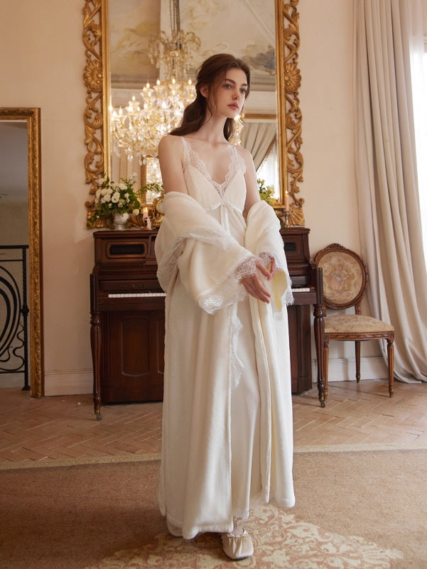 Rose Veil Lace Hooded Robe