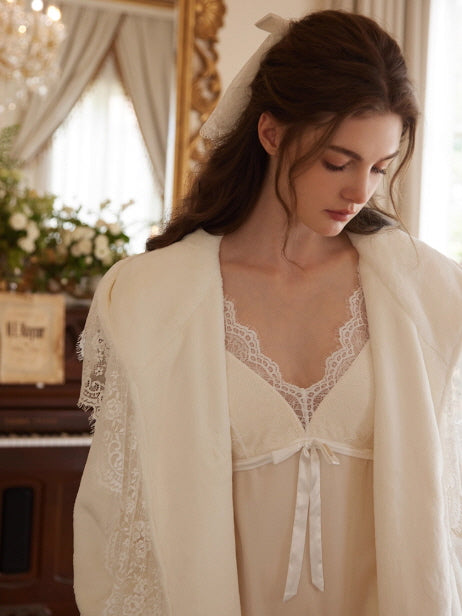 Rose Veil Lace Hooded Robe
