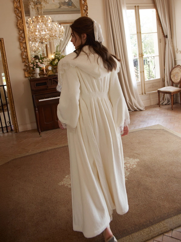 Rose Veil Lace Hooded Robe