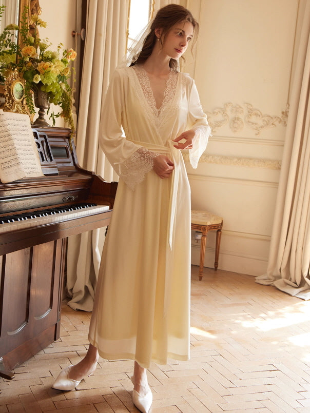 Moonlit Lace Reverie Nightgown & Robe