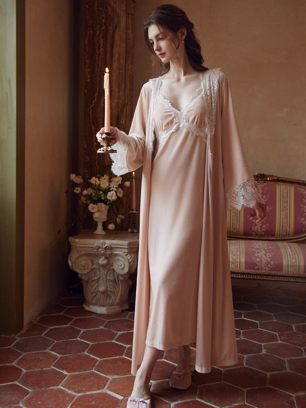 Blossom Whisper Lace Nightgown & Robe