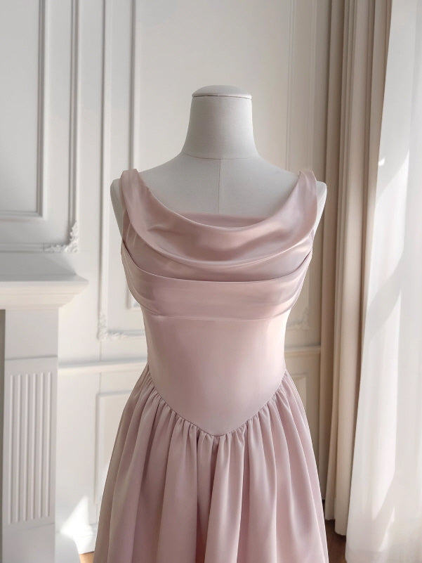 Blush Silhouette Drape Backlace Dress