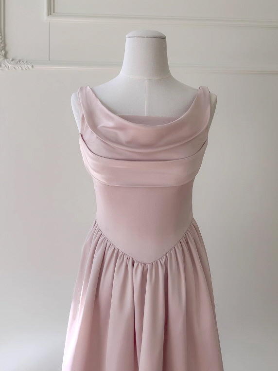 Blush Silhouette Drape Backlace Dress