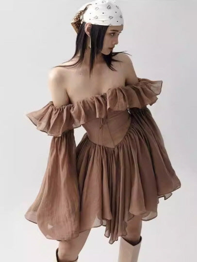 Cocoa Muse Off-Shoulder Corset Dress