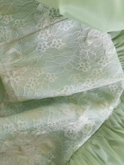 Mint Garden Lace Tiered Fairy Dress