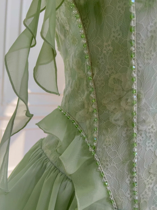 Mint Garden Lace Tiered Fairy Dress