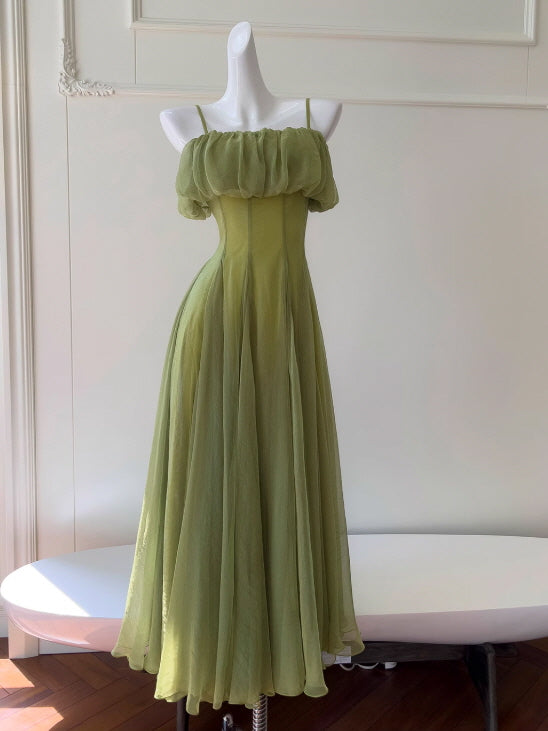 Fairy Olive Whisper Chiffon Dress