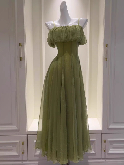 Fairy Olive Whisper Chiffon Dress