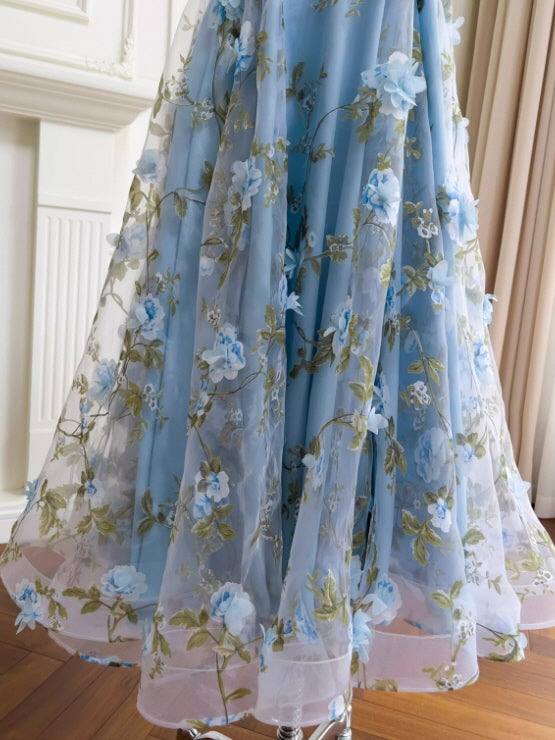 Blue Garden Petal Bloom Dress