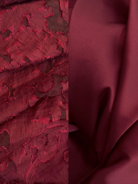 Crimson Rose Evening Lace Dress