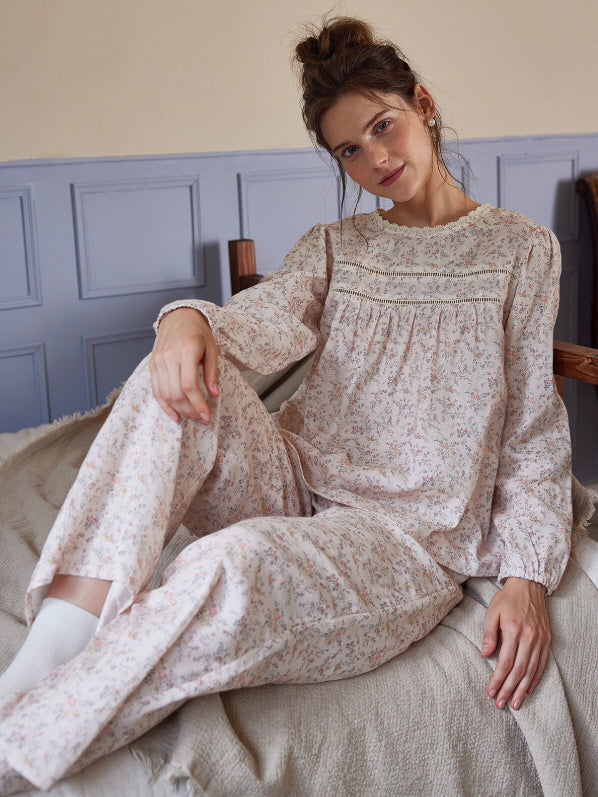 Blush Meadow Lace-Trim Loungewear Set