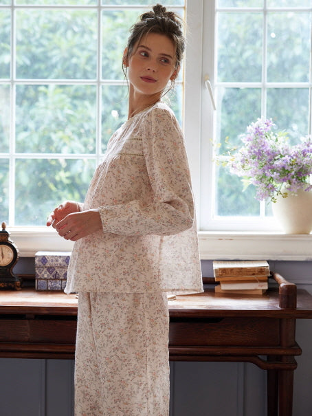 Blush Meadow Lace-Trim Loungewear Set