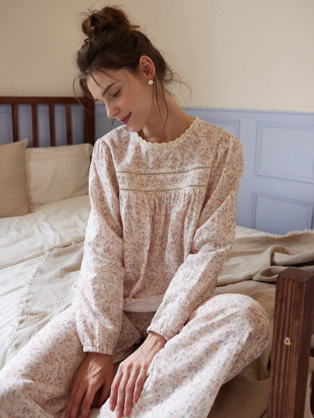 Blush Meadow Lace-Trim Loungewear Set