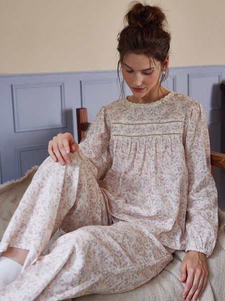 Blush Meadow Lace-Trim Loungewear Set