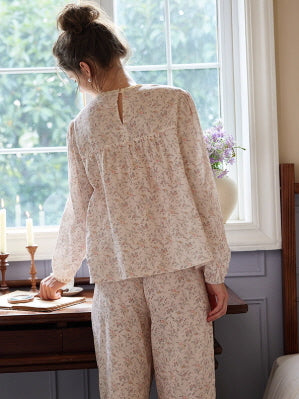 Blush Meadow Lace-Trim Loungewear Set