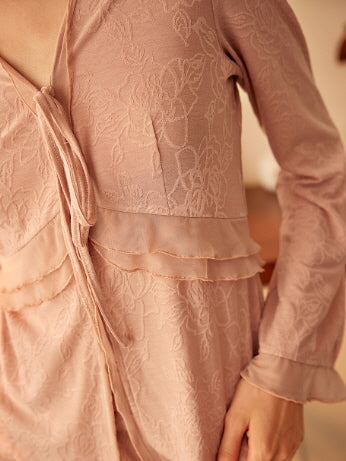 Blush Whisper Lace Loungewear Set