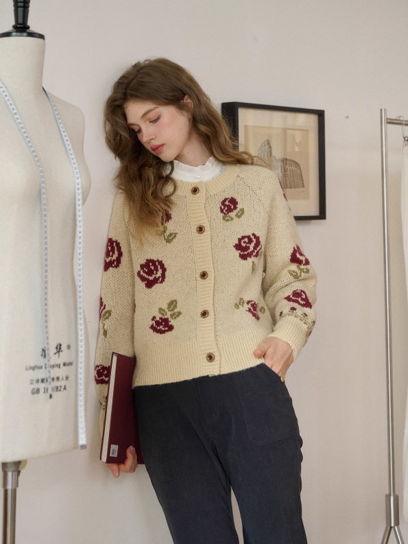 Vintage Rose Garden Knit Cardigan
