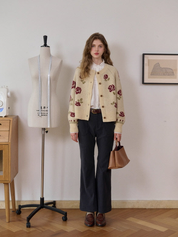 Vintage Rose Garden Knit Cardigan