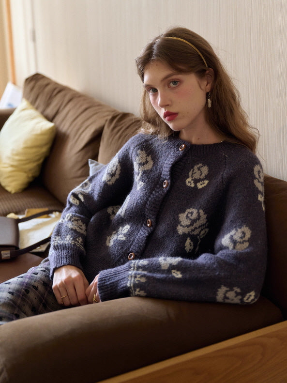 Vintage Rose Garden Knit Cardigan