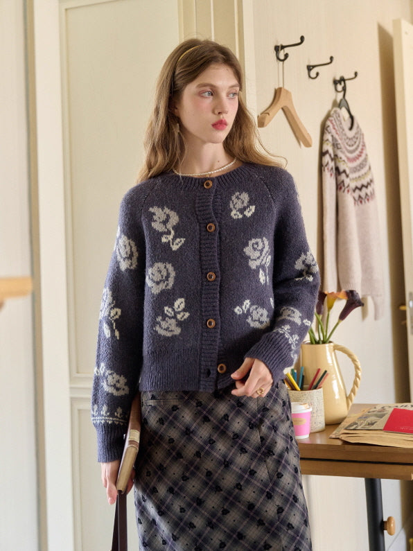 Vintage Rose Garden Knit Cardigan