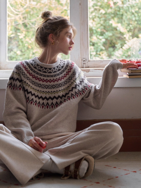 Winter Fair Isle Cozy Knit Sweater