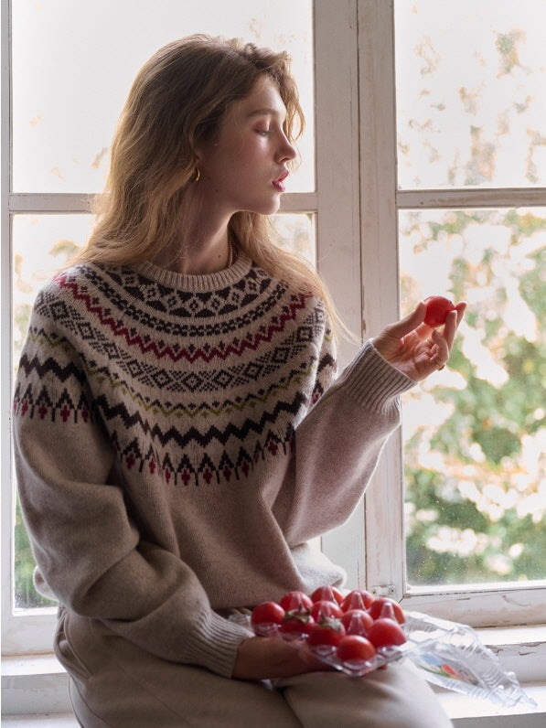 Winter Fair Isle Cozy Knit Sweater