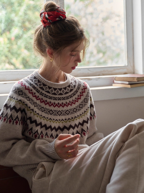 Winter Fair Isle Cozy Knit Sweater