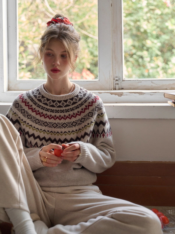 Winter Fair Isle Cozy Knit Sweater