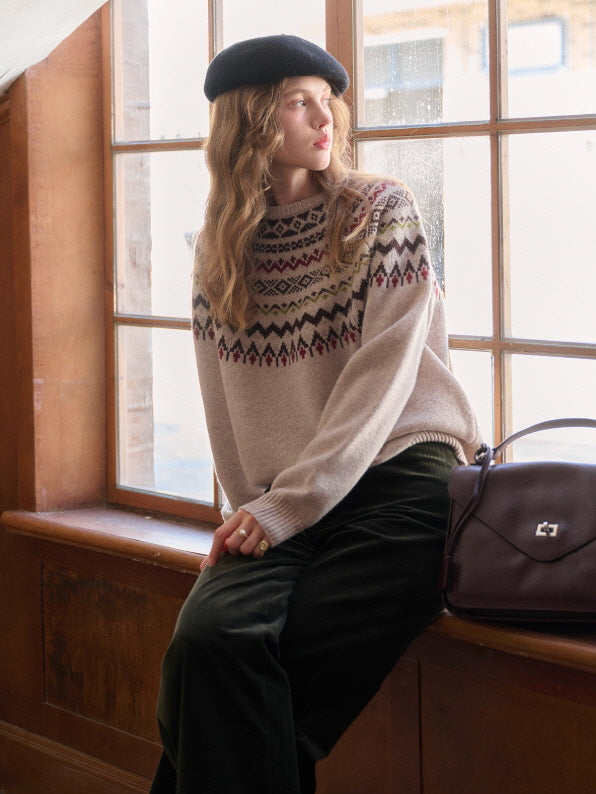 Winter Fair Isle Cozy Knit Sweater