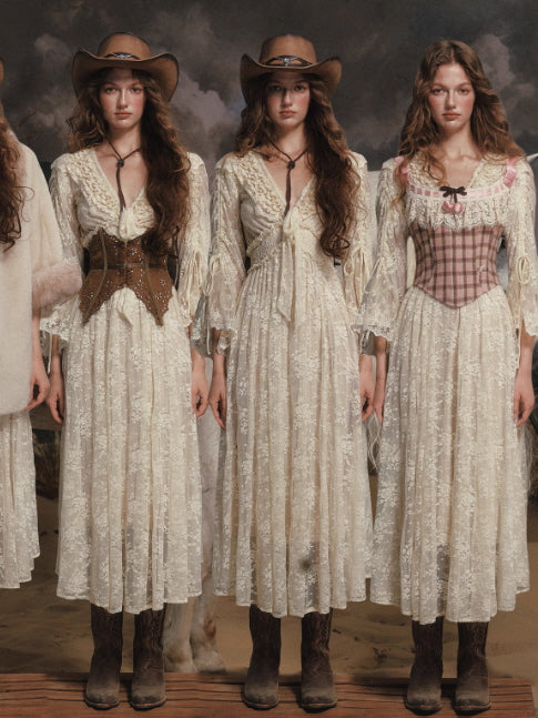 Moonlit Lace Long Dress Embroidered Sheer Dress with Slit Cottagecore | Vintage | Princesscore Aesthetic Outfit Dress(Pre-Sale30days) / L Moonlit Lace Long Dress Embroidered Sheer Dress with Slit Cottagecore | Vintage | Princesscore Aesthetic Outfit Dress(Pre-Sale30days) / L