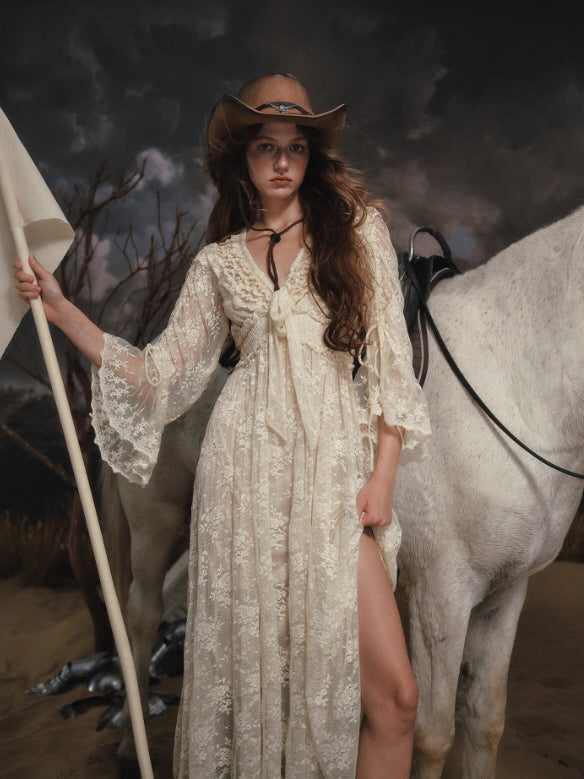 Moonlit Meadow Lace Long Dress
