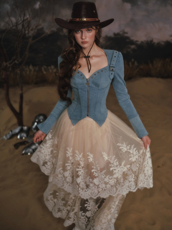 Blue Ridge Western Lace-Up Top