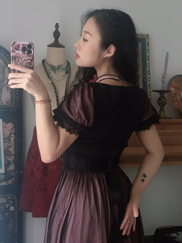 Midnight Rose Lace Corset Dress