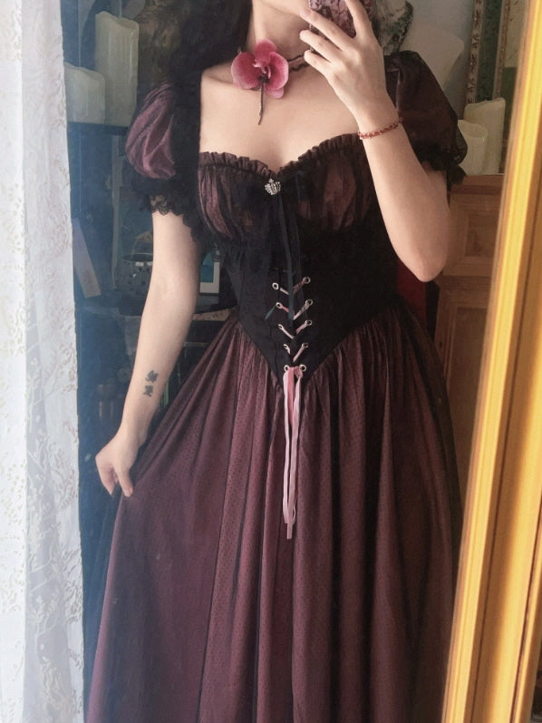 Midnight Rose Lace Corset Dress