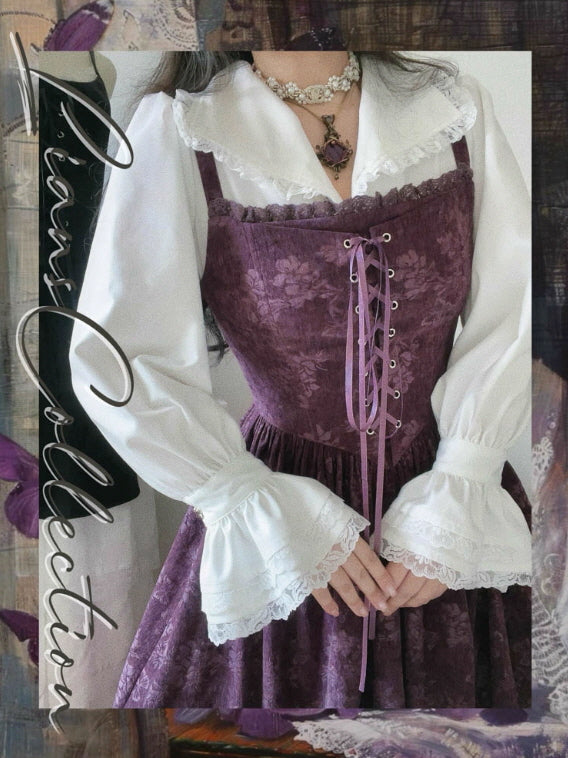 Purple Floral Corset Vintage Ribbon Dress – Princesscore Aesthetic Outfit Purple Floral Corset Vintage Ribbon Dress – Princesscore Aesthetic Outfit