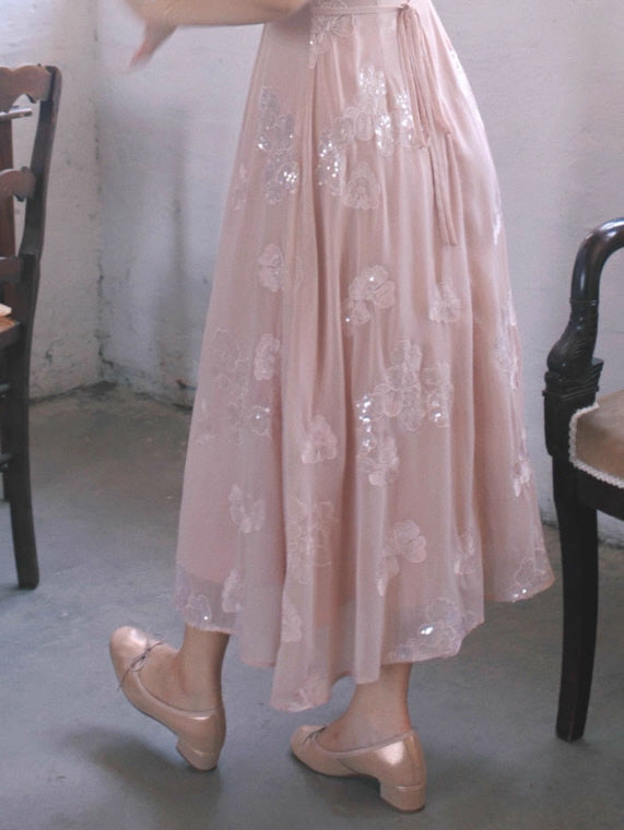 Blush Petal Sequin Vintage Fairy Dress