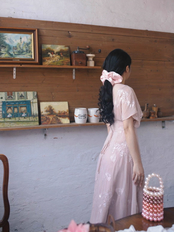 Blush Petal Sequin Vintage Fairy Dress