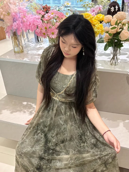 Forest Muse Vintage Embroidered Fairy Dress