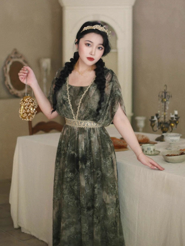 Forest Muse Vintage Embroidered Fairy Dress