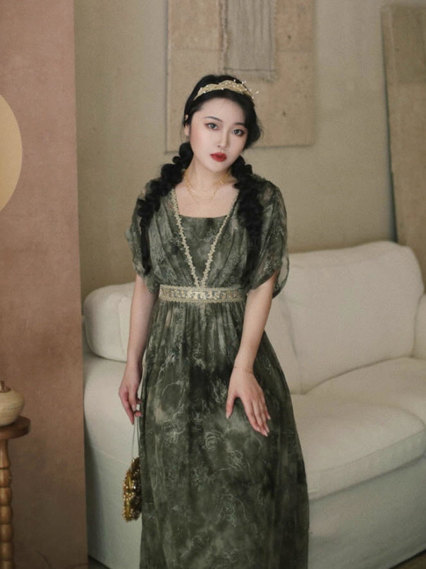 Forest Muse Vintage Embroidered Fairy Dress