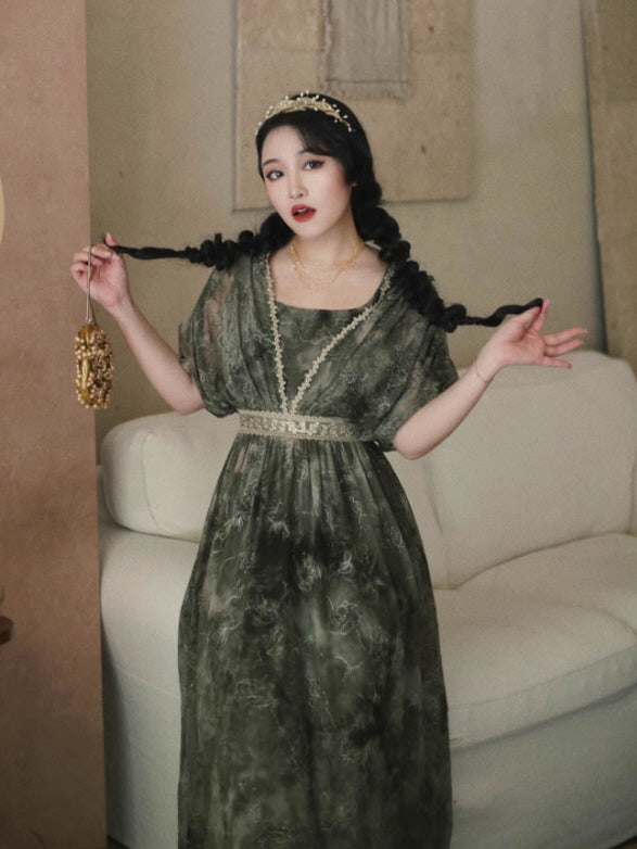 Forest Muse Vintage Embroidered Fairy Dress