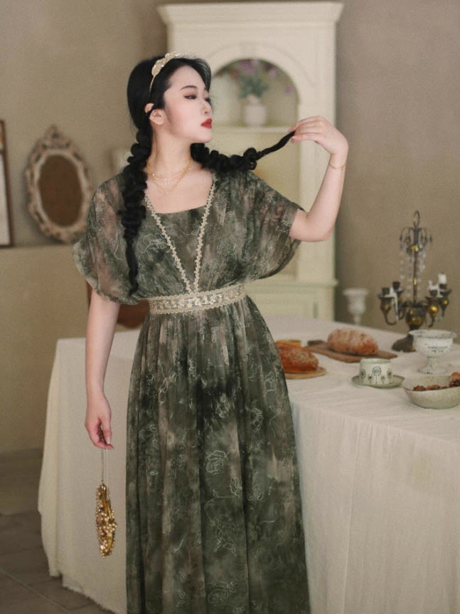 Forest Muse Vintage Embroidered Fairy Dress