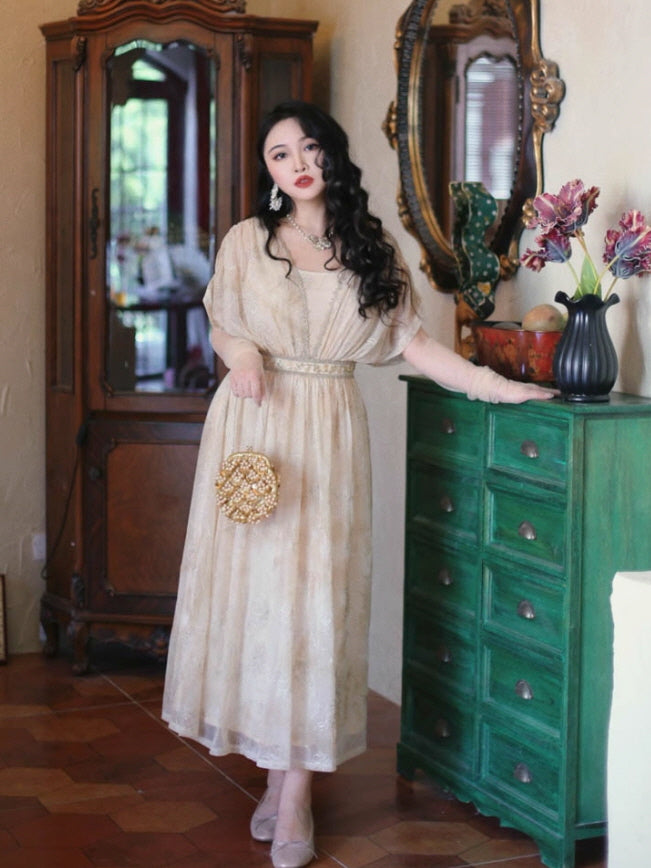 Golden Blossom Vintage Fairytale Dress