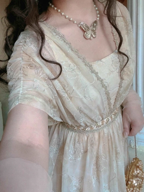Golden Blossom Vintage Fairytale Dress