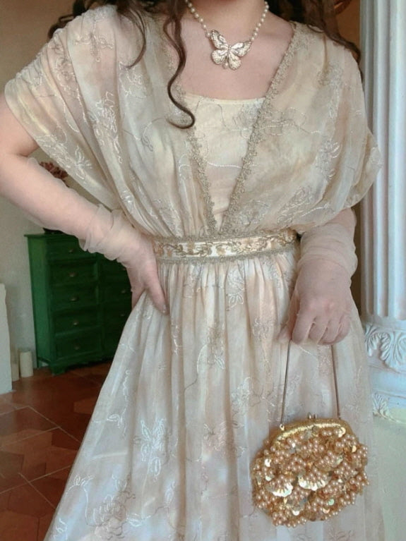 Golden Blossom Vintage Fairytale Dress