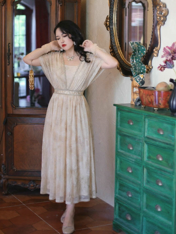 Golden Blossom Vintage Fairytale Dress