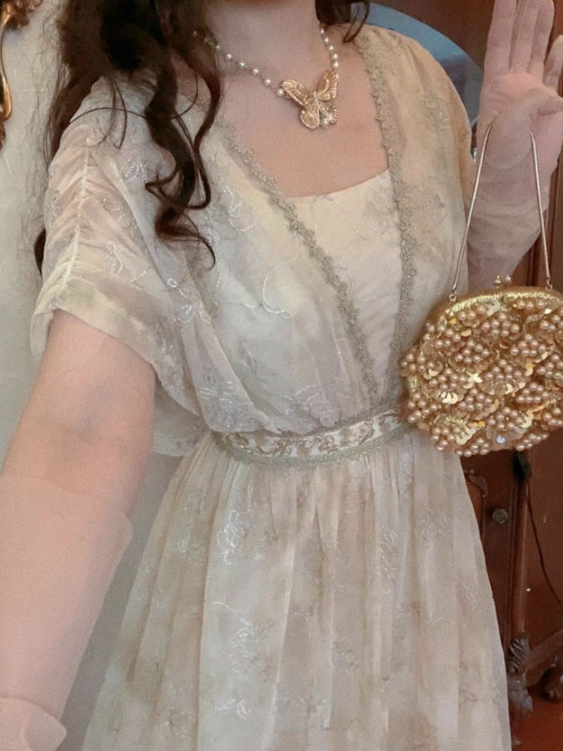 Golden Blossom Vintage Fairytale Dress