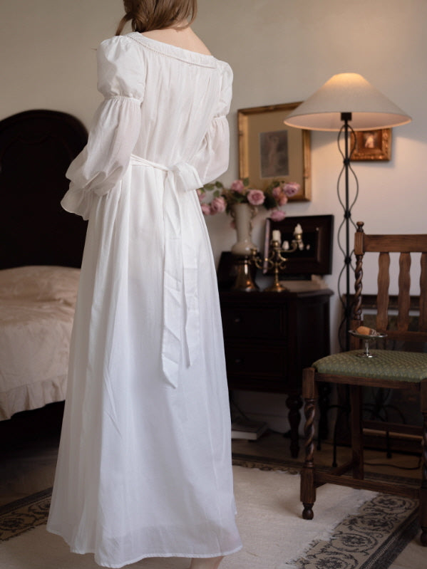 Heirloom Lace Square-Neck Nightgown