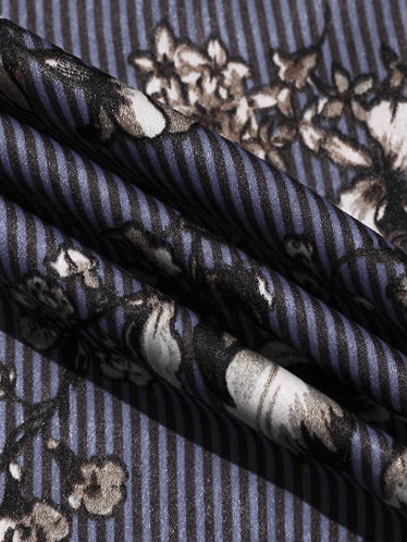 Midnight Botanical Draped Dress