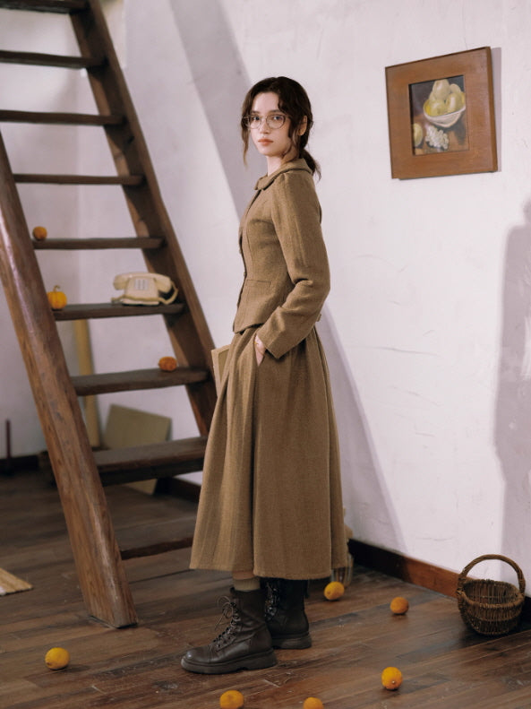 Vintage Scholar Heritage Jacket & Pleated Skirt